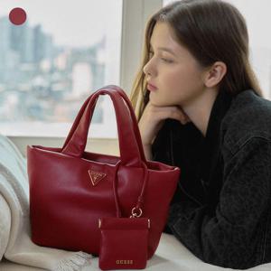 [게스(진)]수네트라_SUNETRA 파우치 키링 미니 패딩 토트백(HP3A3A37)