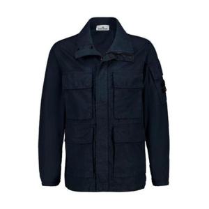 25 FW 스톤 아일랜드 시그니처 로고 패치 집업 코튼 자켓 블루 K2S15Q100011S0240