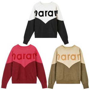 22FW 이자벨마랑 휴스턴 투톤 로고 스웻셔츠 여성 맨투맨 블랙, 버건디, 카키 SW0255