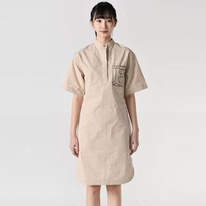 버버리 모노그램 코튼 셔츠 원피스 베이지 8054692