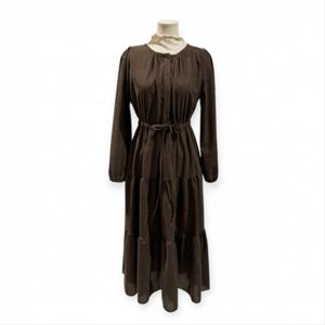 [트위]라운드 스트링 코듀로이 롱 원피스 TNKJFOP005