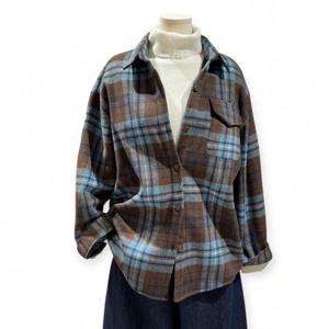 [트위]울 블렌드 루즈핏 체크 남방 TNKJFNB004