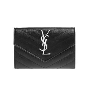 생로랑 여성 모노그램 엔벨로프 지갑 은장 414404 BOW02 1000