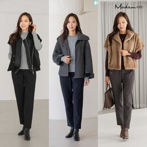 엄마옷 마담4060 포켓포인트기모밴딩팬츠 여성바지 데일리 3종-ZHPN2410001-