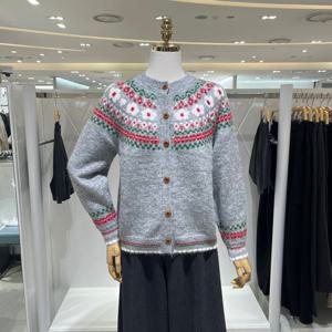 [밸리걸] 플라워 패턴 니트 가디건 613590