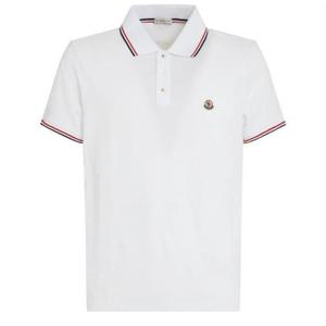 몽클레어 삼선 라이닝 로고패치 반팔 카라티 8A70300