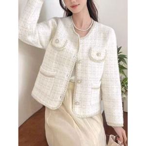 [베나프]체크 퍼 트위드 자켓_FG4JK002