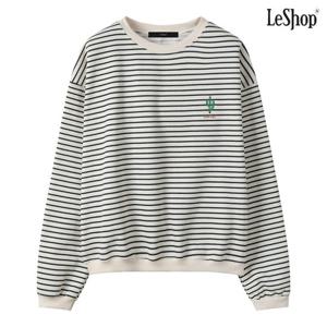 [르샵]선인장 자수 단가라 기모 맨투맨 티셔츠 (DP4LW009A)