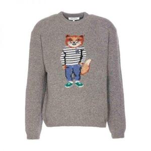 MAISON KITSUNE 메종키츠네 DRESSED FOX INTARSIA JUMPER (NM00809KH0002-H131) (드레스드 폭스