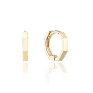 [GB] 솔리드 헥사곤 10K GOLD 원터치 링 귀걸이 LOTP3008T