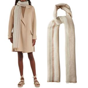 막스마라 Capra 카프라 스트라이프 스카프 카멜 베이지 45410121 600