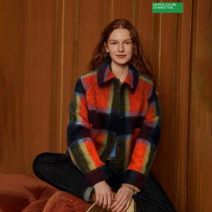 베네통 아카이브 체크 숏 코트 BACT61461