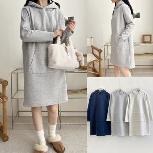 나야홍 / 위쉬몰 YY 기모후드미디원피스(V619H511) 빅사이즈