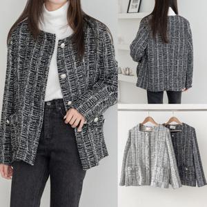 나야홍 / 위쉬몰 GO 실버버튼트위드자켓(V651H511) 빅사이즈