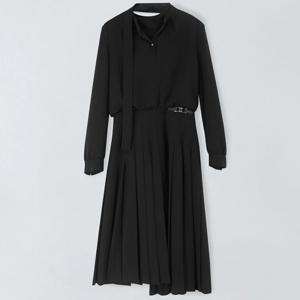 [앤클라인(여성의류)]넥 스트랩 플리츠 원피스 9H4OP2420