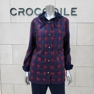[크로커다일레이디]코듀로이 후드체크 셔츠CLEWBL104-RE_BP