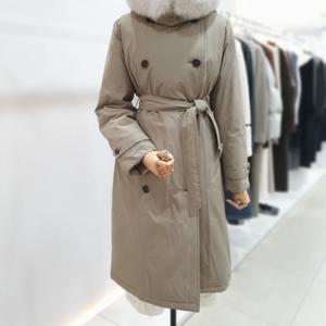 [잇미샤]폭스 퍼 트렌치 롱 구스다운 ITPCYPD310