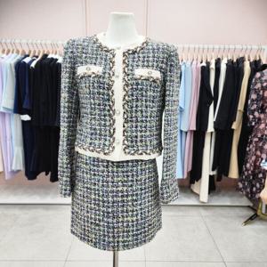 [샤틴]라인배색 트위드 쟈켓,스커트셋트S244B154_JK