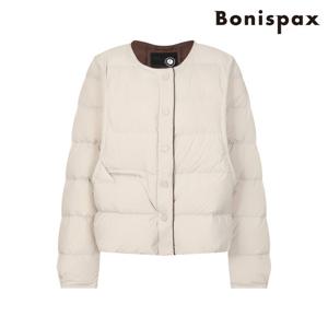 [보니스팍스]덕다운라운드 넥 배색빵줄 점퍼 B1F45OJP1700