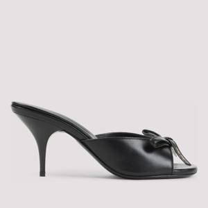 미우미우 리본 디테일 가죽 오픈 토 뮬 5XX662F075 79N F0002