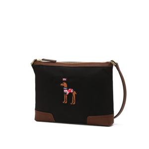 [헤지스]헤지스 블랙 소재배색 나일론 크로스백 WIBA4F805BK