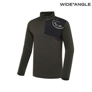 [와이드앵글] WMW23213K7 CO 우븐패치 하프집업 미드 레이어 M (Khaki)