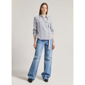 [시스티나]플랩 포켓 타이넥 블라우스 AWWBLO11010