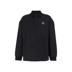AMIRI Black Sweatshirt with Polo Neck and Front Lettering Logo in Cotton Man AMTOJR1001001