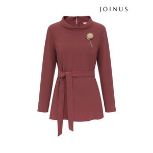 [조이너스][조이너스]브로치 허리끈 블라우스-JW22BW1301609C