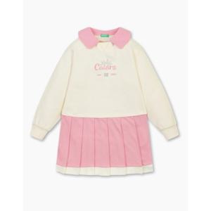 [베네통키즈]5FW-플리츠 피케 원피스/QAOP01541