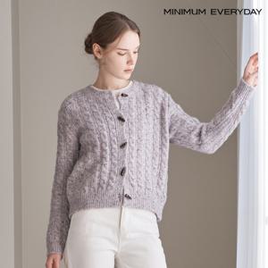 [미니멈][미니멈 에브리데이]라운드넥 꽈배기 짜임 울 니트 가디건 (EB4CK060D)