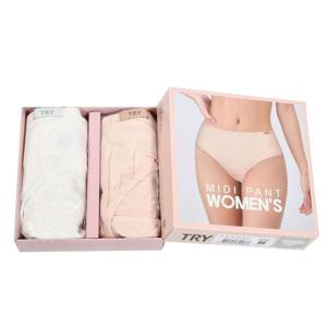 여성 베이직 면스판 데일리 미디 삼각 팬티 2매입