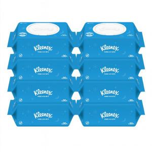 [땡큐온]크리넥스 코튼클린 오리지널 물티슈 캡 90매 x8개