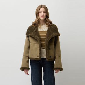 [시슬리] [Online Exclusive] 하이넥 숏 무스탕_SALEE2561KA