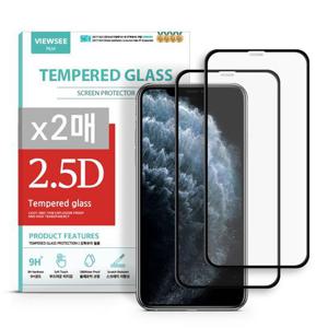 뷰씨 아이폰11프로맥스 2.5D 풀커버 강화유리필름 2매구성