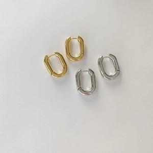 베리영 / 심플 스퀘어 원터치 데일리 볼드 링귀걸이(2color)