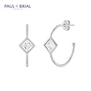 폴브리알 [SILVER] PYSE0039_WG 프린세스 후프 링 귀걸이_WHITE