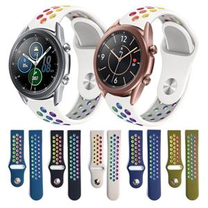 갤럭시워치3 41mm 45mm 호환 레인보우 스포츠 실리콘 밴드스트랩