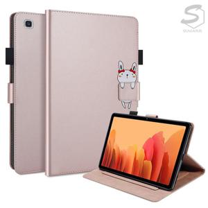 갤럭시탭S6라이트 심플 캐릭터 스탠드 펜홀더 가죽 플립 케이스