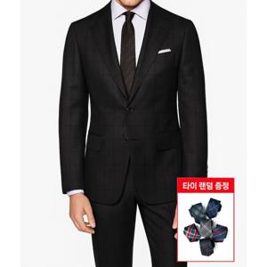 [맨잇슈트]고품격)기본핏 블랙체크 고스판 사계절정장세트(넥타이증정)341 DR4435