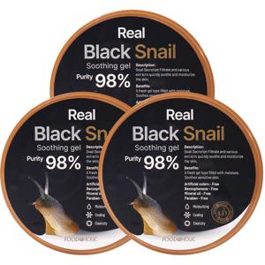 (3개)푸드어홀릭 리얼 블랙스네일 수딩젤 300ml /달팽이크림 수딩겔 빠른보습 탄력케어