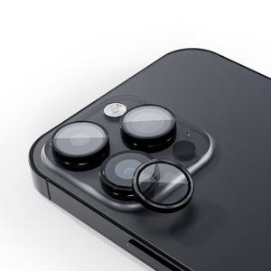아이폰15 프로 카메라 렌즈 프레임 강화유리필름 블랙