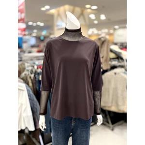 소고 시스루 배색 반폴라 티셔츠 AJ3TA07-1