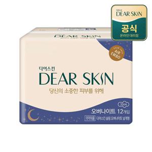 깨끗한나라 생리대 디어스킨 에어엠보 오버나이트 12P x 1팩