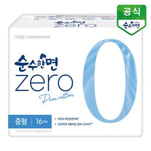 깨끗한나라 생리대 순수한면 제로 중형 16P x 1팩