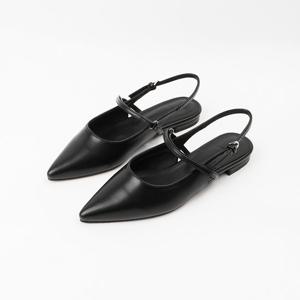 [신난다슈]여성 슬링백 힐 1cm 여자 메리제인 플랫 구두 펌프스 단화 낮은굽 LN247219블랙