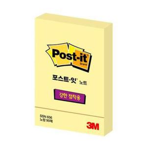3M 포스트-잇 강한점착용 노트 656 노랑 51x76mm 90매