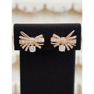 볼라레 세이브존03 큐빅프릴리본장식은침귀걸이 2color SAVSSS1493