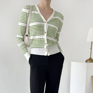 국산 여성 슬림 세미크롭 봄 니트가디건 21DS-WCD-3133-그레이