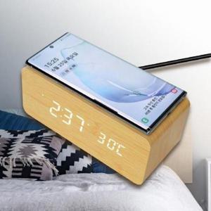 C7_LED 핸드폰 무선충전 우드시계 WCP-160 엑스트라